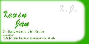 kevin jan business card